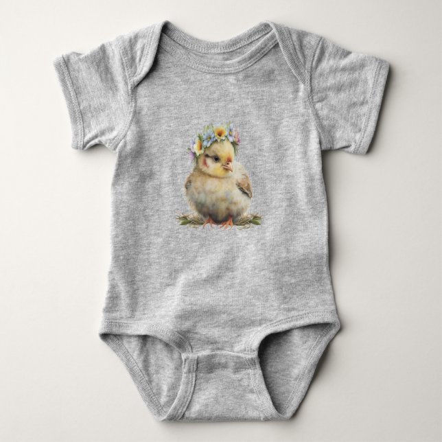 Little Chick Baby Bodysuit  (Front)
