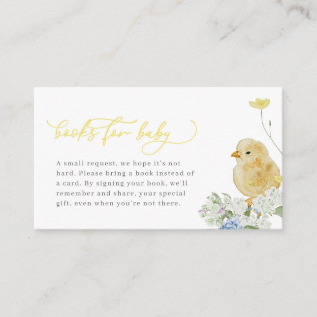 Little Chick Baby Shower Books for Baby Card (Front)