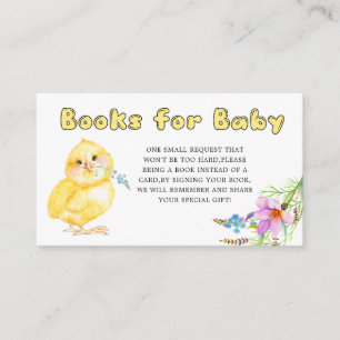 Little Chick Baby Shower Books for the Baby Enclosure Card