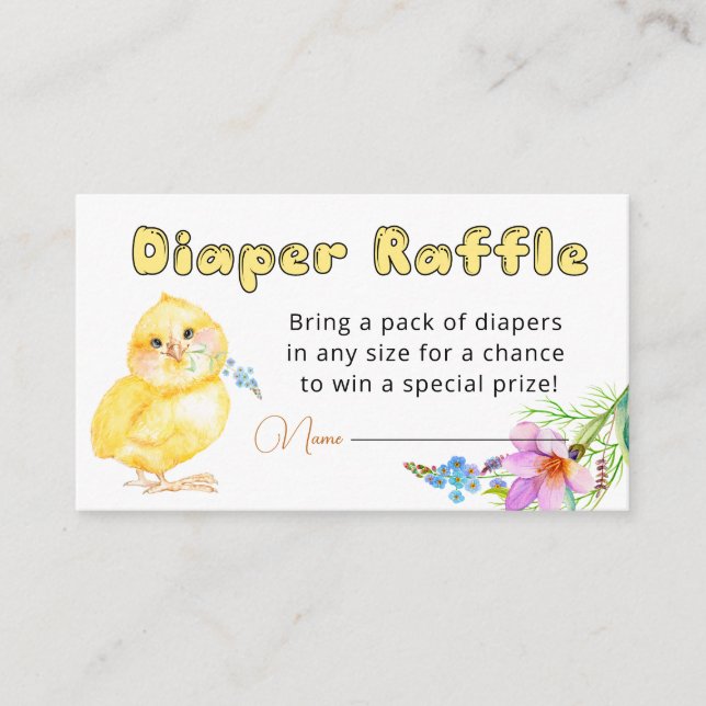 Little Chick Baby Shower Diaper Raffle Enclosure C (Front)