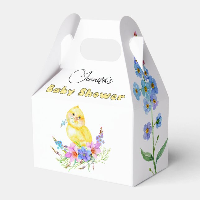 Little Chick Baby Shower Favor Box (Front Side)