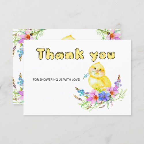 Little Chick baby shower thank you card