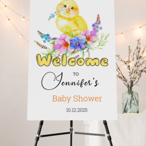 Little chick baby shower welcome sign