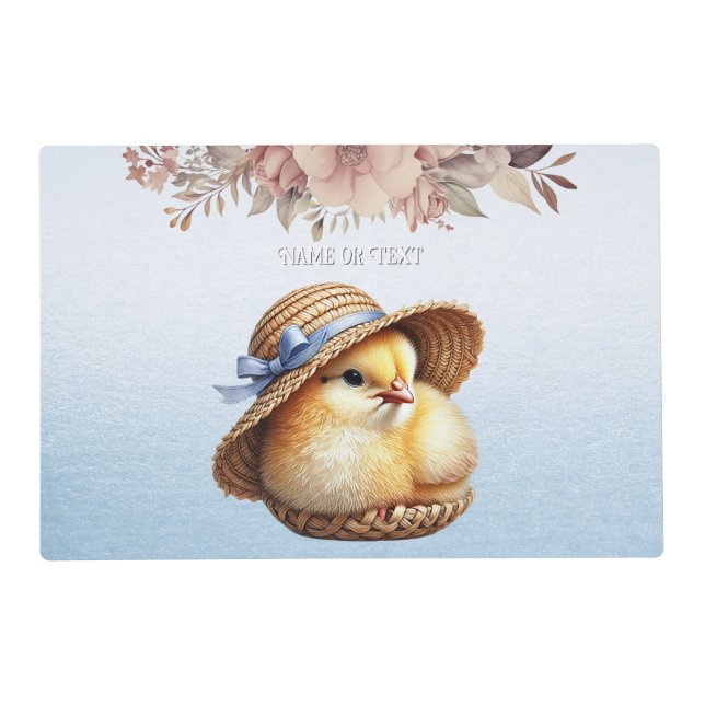 Little Chick Blue Ribbon Placemat (Front)