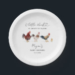 Little Chick Chicken Baby Shower Paper Plates<br><div class="desc">Rustic and boho farm theme baby shower plate featuring watercolor illustration of chicken and chick.</div>