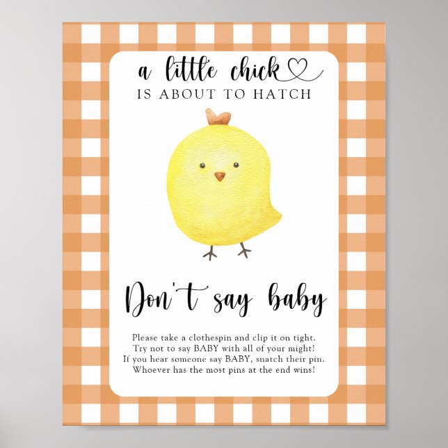 Little Chick Don't say baby Poster (Front)