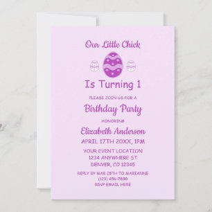 Little Chick Easter 1st Birthday Invitation