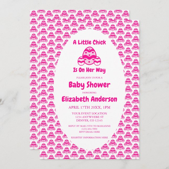 Little Chick Easter Baby Shower Invitation (Front/Back)