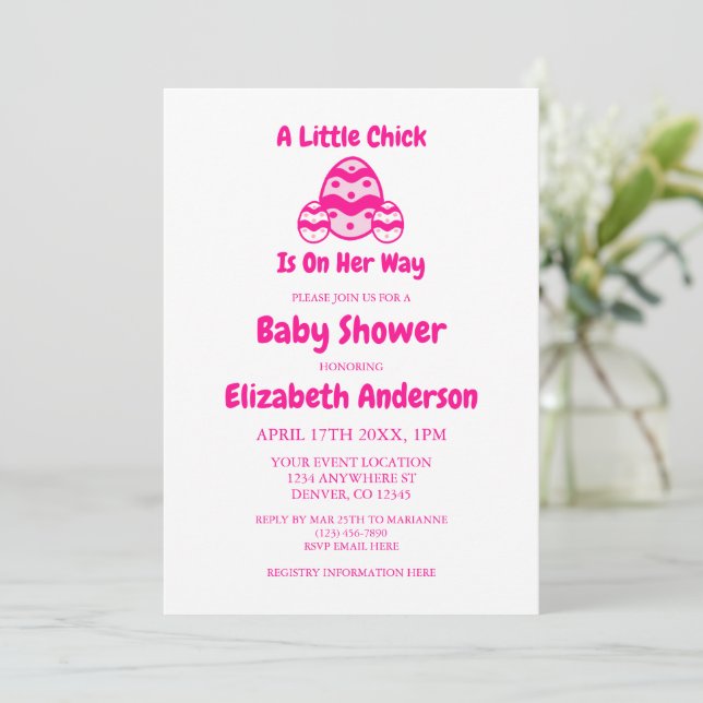 Little Chick Easter Baby Shower Invitation (Standing Front)