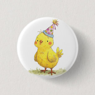 Little Chick Farm Birthday Chicken Button