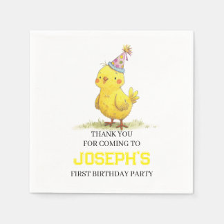Little Chick Farm Birthday Chicken Napkins