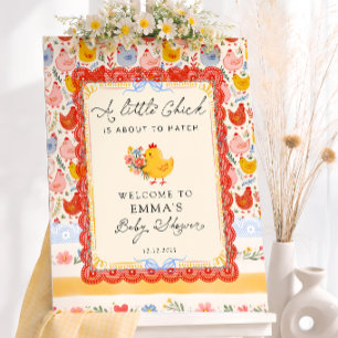 Little Chick Farm Chicken Girl Baby Shower Welcome Foam Board
