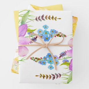 Little Chick Floral Baby Shower Wrapping Paper Sheets