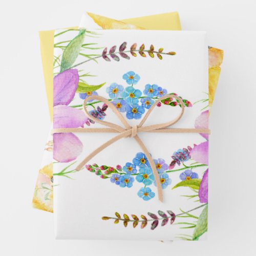 Little Chick Floral Baby Shower Wrapping Paper Sheets