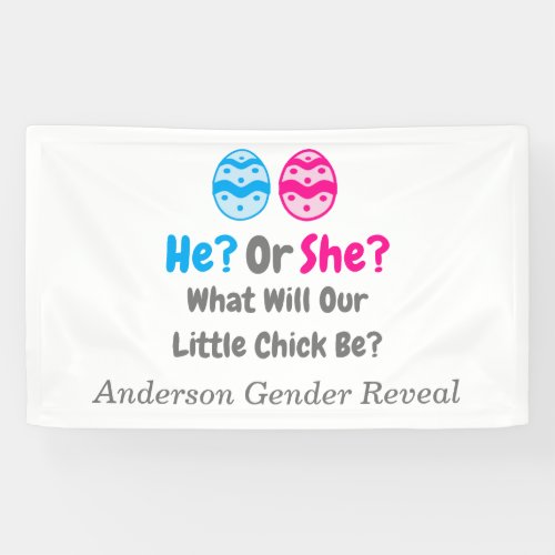 Little Chick Gender Reveal Banner