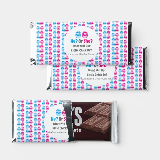 Little Chick Gender Reveal Hershey Bar Favors (Front)