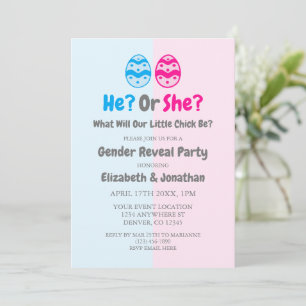 Little Chick Gender Reveal Invitation