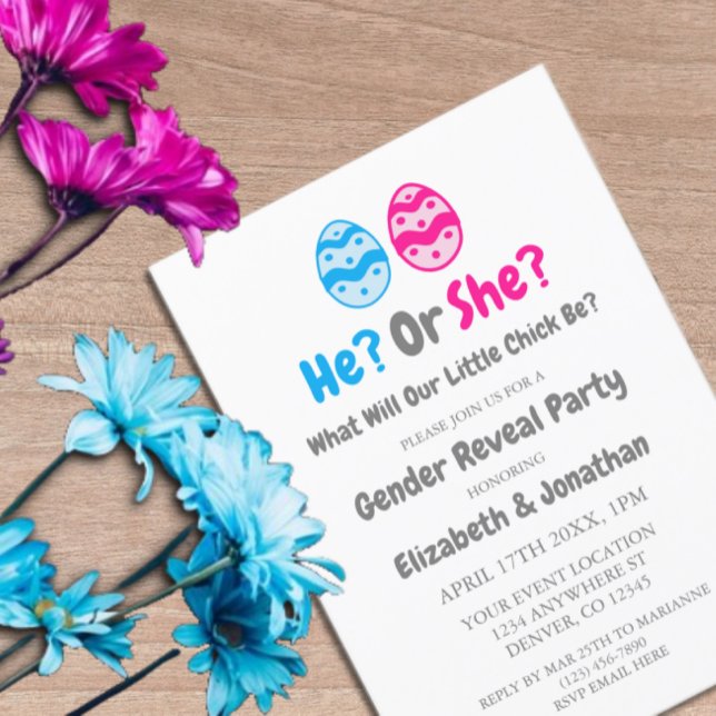 Little Chick Gender Reveal Invitation (Creator Uploaded)