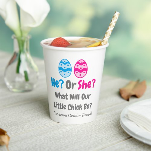 Little Chick Gender Reveal Paper Cups