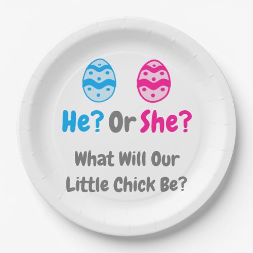 Little Chick Gender Reveal Paper Plates