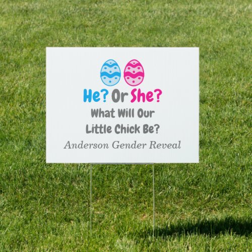 Little Chick Gender Reveal Sign