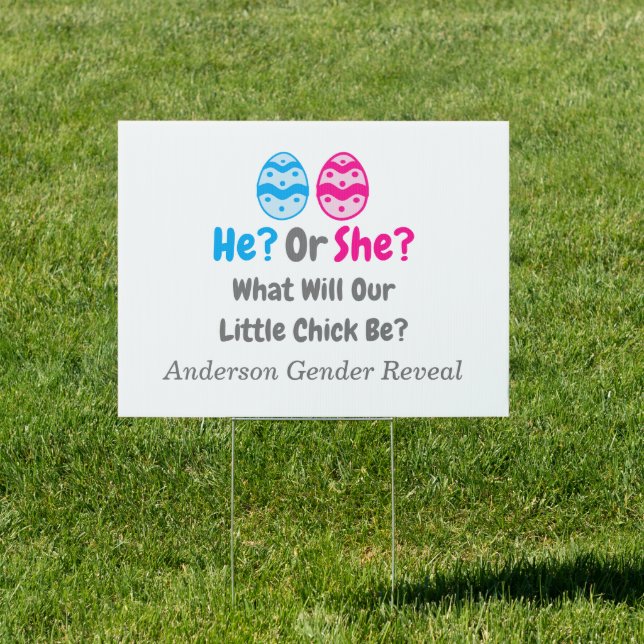 Little Chick Gender Reveal Sign (Insitu)
