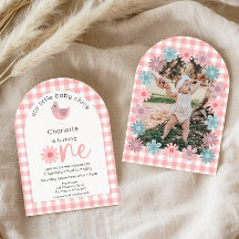 Little Chick Is One 1st Birthday Photo Invitation