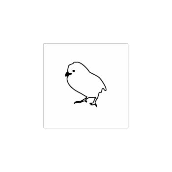 Little Chick Outline Egg Stamp by DustyFarmPaper at Zazzle