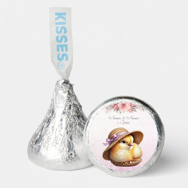 Little Chick Pink Ribbon Hershey®'s Kisses® (Front)
