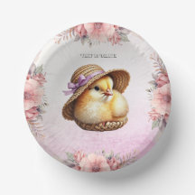 Little Chick Pink Ribbon Paper Bowl