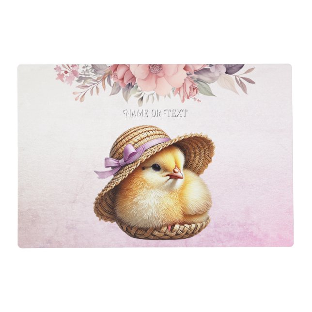 Little Chick Pink Ribbon Placemat (Front)
