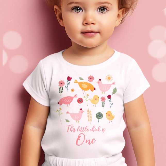 Little Chick Shirt Easter Girl Farm 1st Birthday (Creator Uploaded)