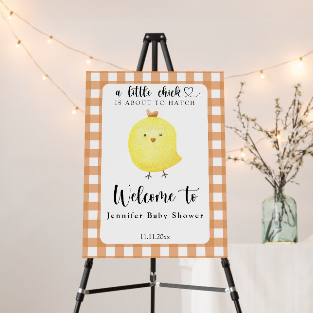 Little chick - Welcome baby shower Foam Board (In Situ (Stand))