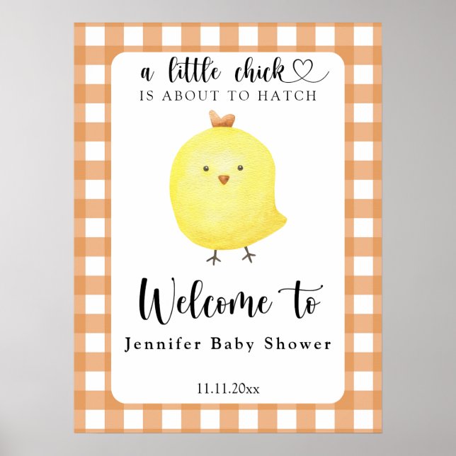 Little chick - Welcome baby shower Poster (Front)