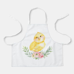 Little Chick with Flowers Kids Apron
