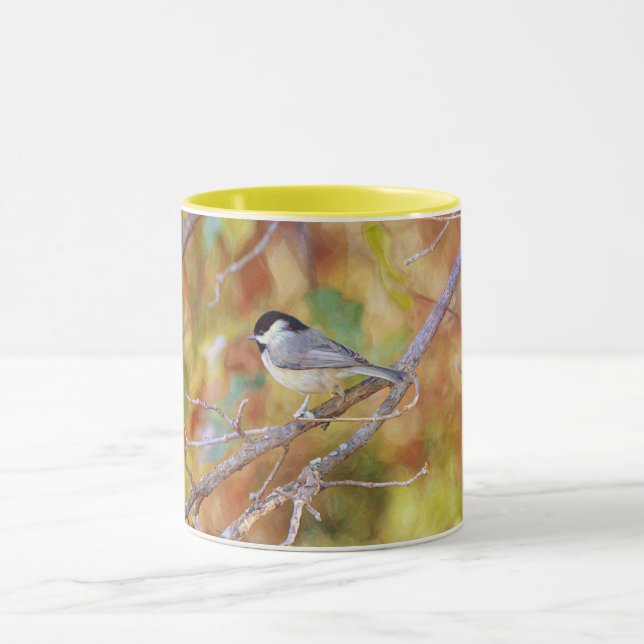 Little Chickadee Bird Ard Mug Cup (Center)