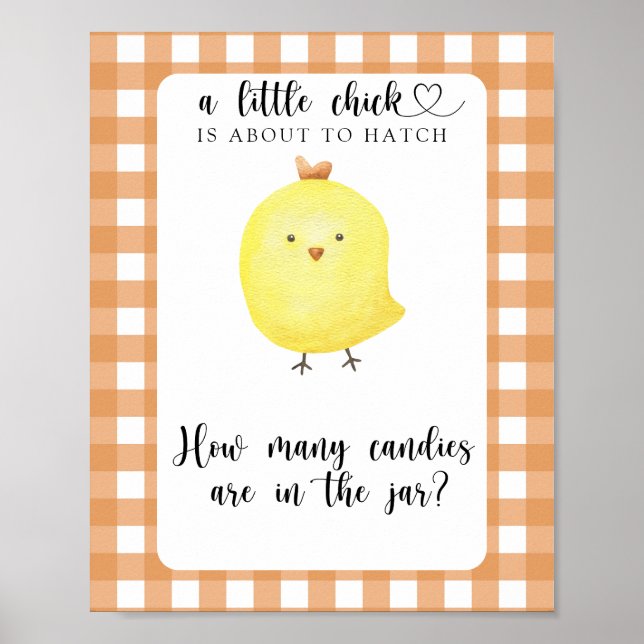 Little chicken - guess how many candies poster (Front)