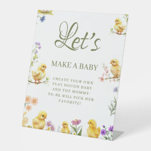 Little chicken  make a Baby Baby Shower Game sign