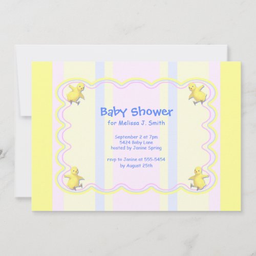 Little Chickens Baby Shower Custom Invitations