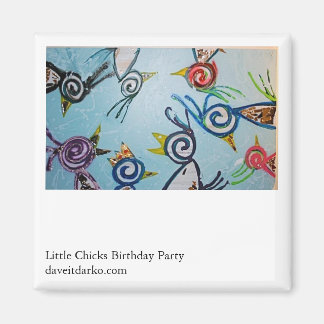 Little Chicks Birthday Party Magnet