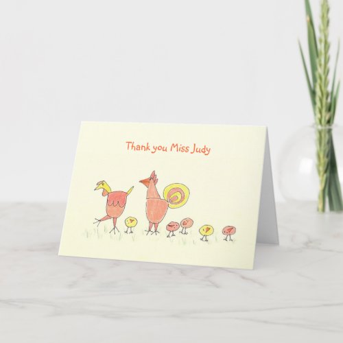 Little Chicks Child Care Worker Thank You Card