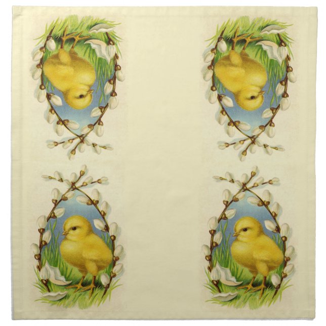 Little Chicks Easter Cloth Napkins (Front)