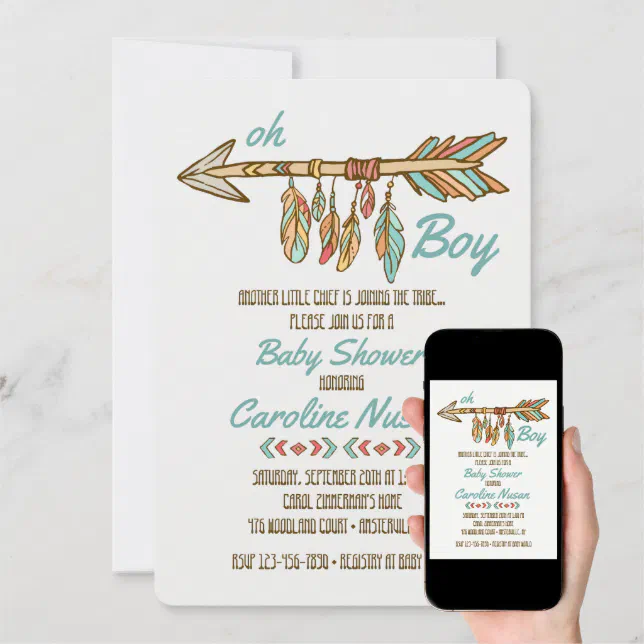 Little Chief Baby Shower Invitation | Zazzle