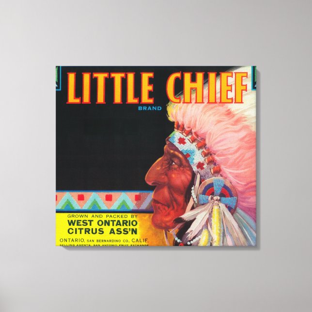 Little Chief Orange LabelOntario, CA Canvas Print (Front)