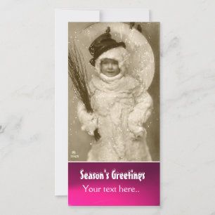 LITTLE CHILD IN SNOWMAN COSTUME PHOTO TEMPLATE