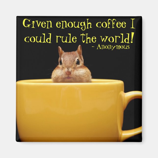 little chipmunk in coffee cup magnet (Front)