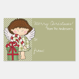 Little Christmas Angel Gift Tag Stickers - d1