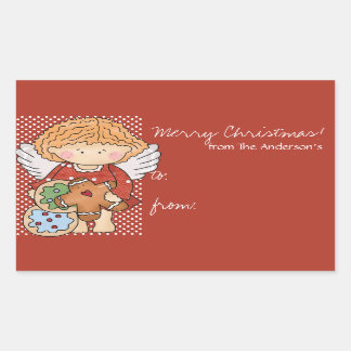 Little Christmas Angel Gift Tag Stickers - d6