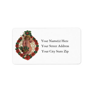 Little Christmas Angel Vintage Address Label
