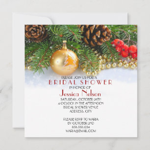 Little Christmas Balls Bridal Shower Invitation